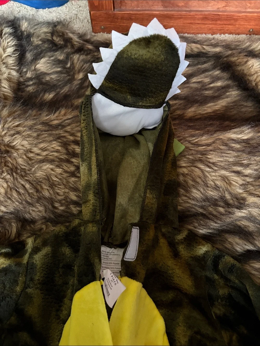 Roarin Rex Dinosaur Costume Toddler 2T Hooded Jumpsuit T-Rex Halloween